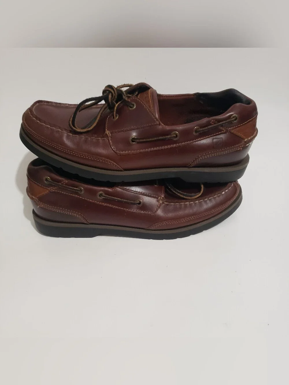 Sperry Top-Sider Lanyard 2-Eye Boat Shoes Brown Leather Men’s 11M 0578633 Kept..